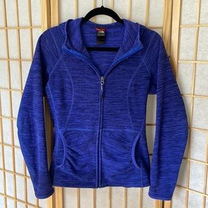 North Face hooded fleece | blue | size small